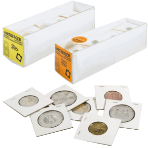 Album de collection pour pièces en étuis numismatiques en carton
