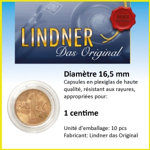 Capsules monnaies Ø intérieur 16,5 mm, paquet de 10