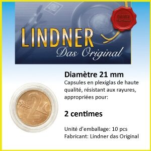 Capsules monnaies Ø intérieur 21 mm, paquet de 10