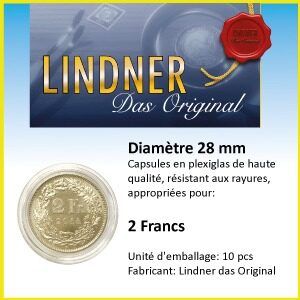 Capsules monnaies Ø intérieur 28 mm, paquet de 10