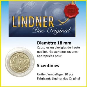 Capsules monnaies Ø intérieur 18 mm, paquet de 10
