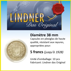 Capsules monnaies Ø intérieur 38,5 mm, paquet de 10