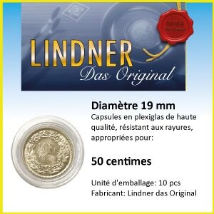 Capsules monnaies Ø intérieur 19 mm, paquet de 10