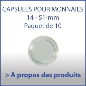Capsules pour monnaies 14 - 51 mm - Paquet de 10
