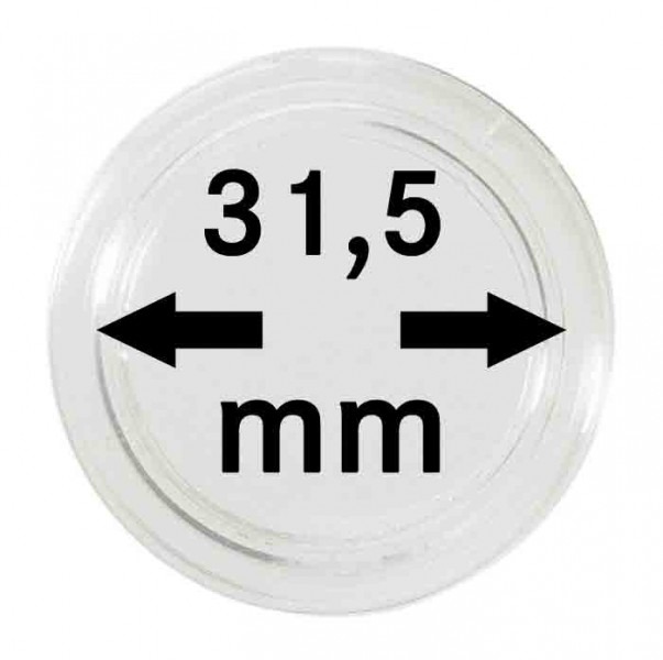 Capsules monnaies Ø intérieur 31,5 mm, paquet de 10