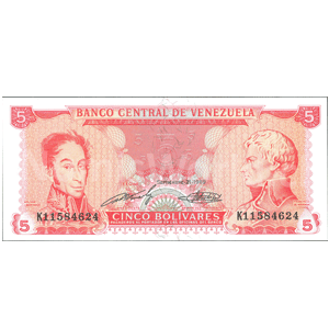 5 Bolivares 1989 - NEUF