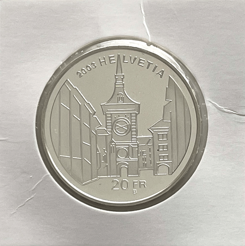 20 Francs comm. 2003 (unz) Vieille ville de Berne