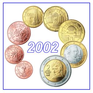 Autriche 2002 - Pièces en euro destinées à la circulation