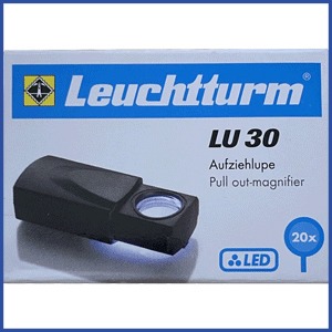 Loupe de poche lumineuse rétractable.