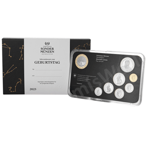 Jeu de monnaies d‘anniversaire 2023, noir