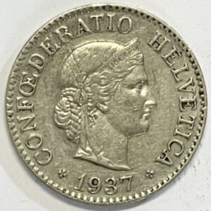 CH- 0,10 centimes, 1937, (ss+)