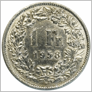 CH-1.00 Francs-1958 (ss+)