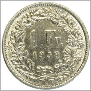 CH-1.00 Francs-1959 (ss+)