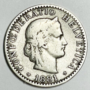 CH-20 centimes, 1881, (ss)