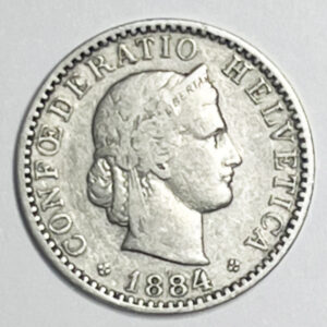 CH-20 centimes, 1884, (ss)