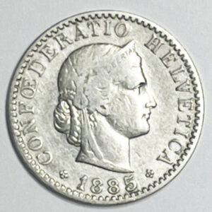 CH-20 centimes, 1885, (ss)