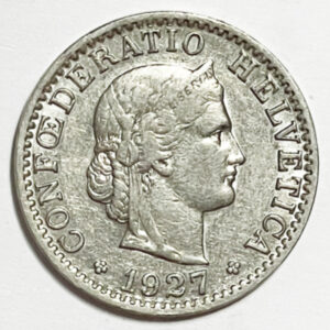 CH-20 centimes, 1927, (ss+)