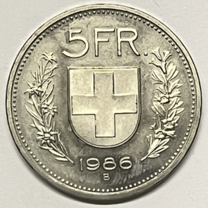 CH-5.00 Francs -1986 (ss+)