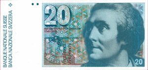 20 Francs, Horace-Bénédict de Saussure 1992