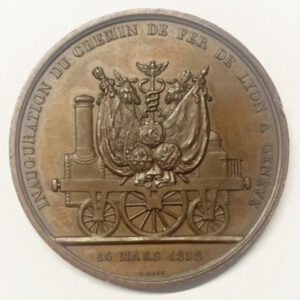 SUISSE, Inauguration chemin de fer de Lyon à Genève - 16 mars 1858