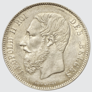 Belgique - 5 Francs Léopold II 1868 (ss) en argent