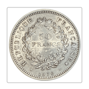 France, 50 Francs Hercule, 1976 en argent