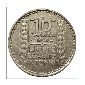 France, 10 Francs Turin 1949 (vz) petite tête