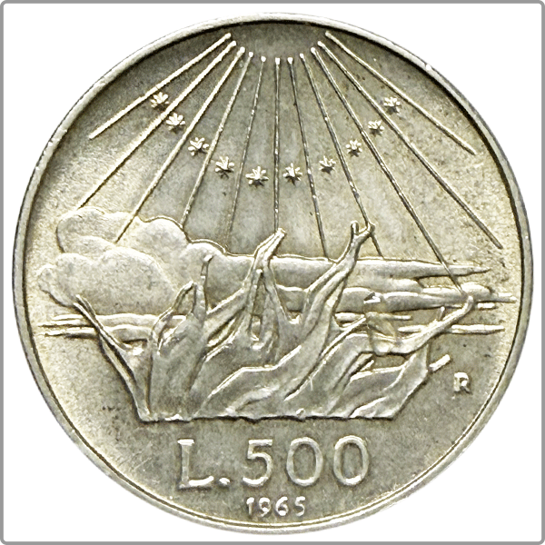 ITALIE 500 lire "Dante" 1965 – Image 2