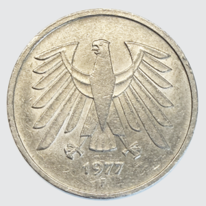 ALLEMAGNE 5 Mark 1977 (F) Nickel recouvert de cupronickel