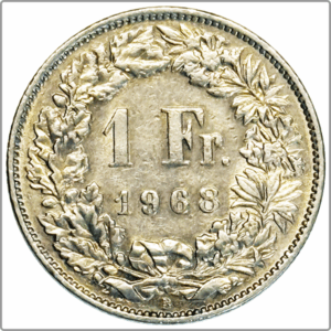 CH-1.00 Francs-1968 B (ss+)