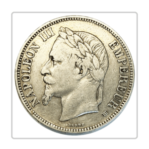 France, 5 francs Napoléon III, tête laurée 1868 Strasbourg