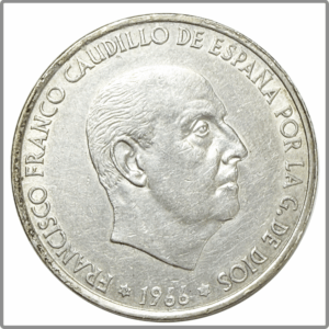 ESPAGNE - 100 Pesetas Francisco Franco, 1966 en argent