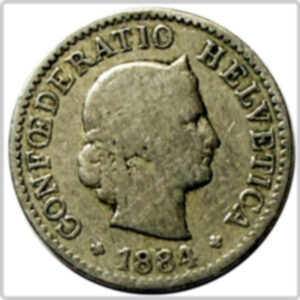 CH- 0,05 centimes, 1884, (s)