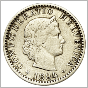 CH-20 centimes, 1884, (ss)