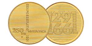 250, 100, 50, 5 francs (or)