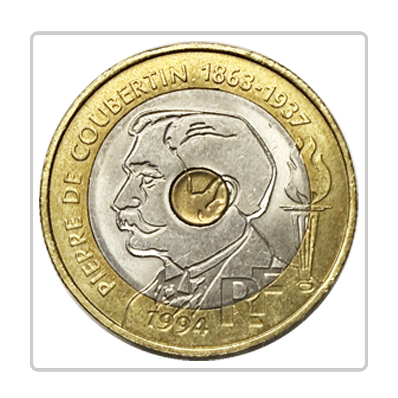 France, 20 francs Pierre de Coubertin 1994
