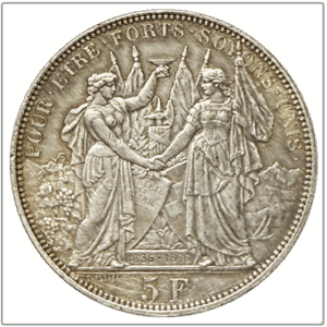 Écu de tir 1876 - Fête de tir Lausanne