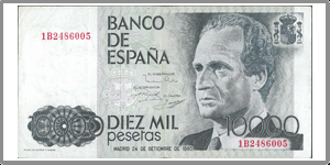 ESPAGNE 10000 Pesetas 1985 TB+/TTB