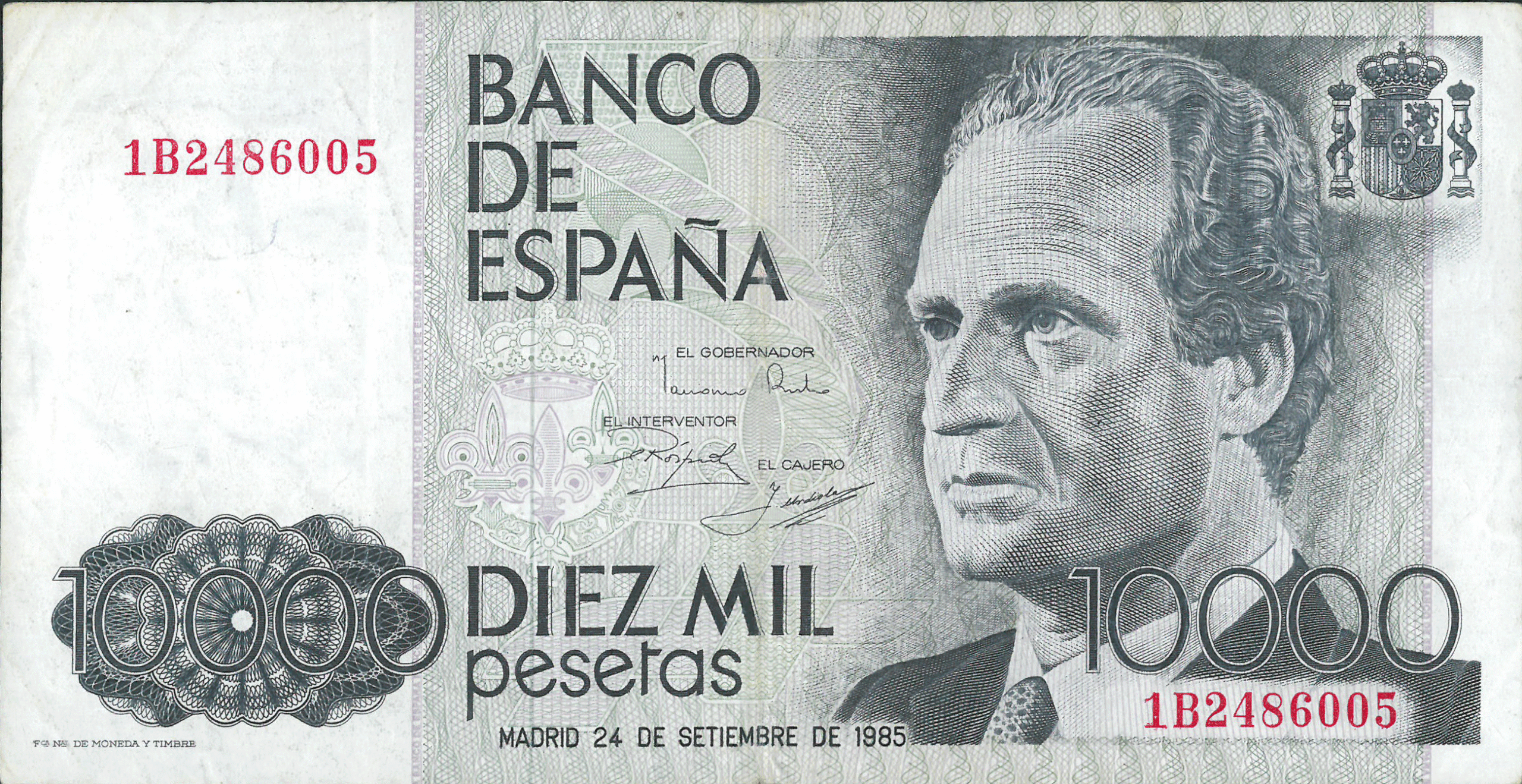 ESPAGNE 10000 Pesetas 1985 TB+/TTB – Image 2